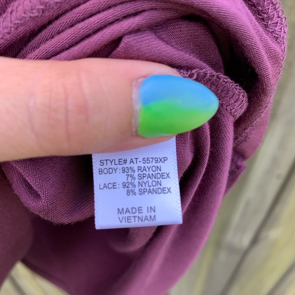 Zenana Premium Wine color Lace top NWT misc sizes - Picture 9 of 11